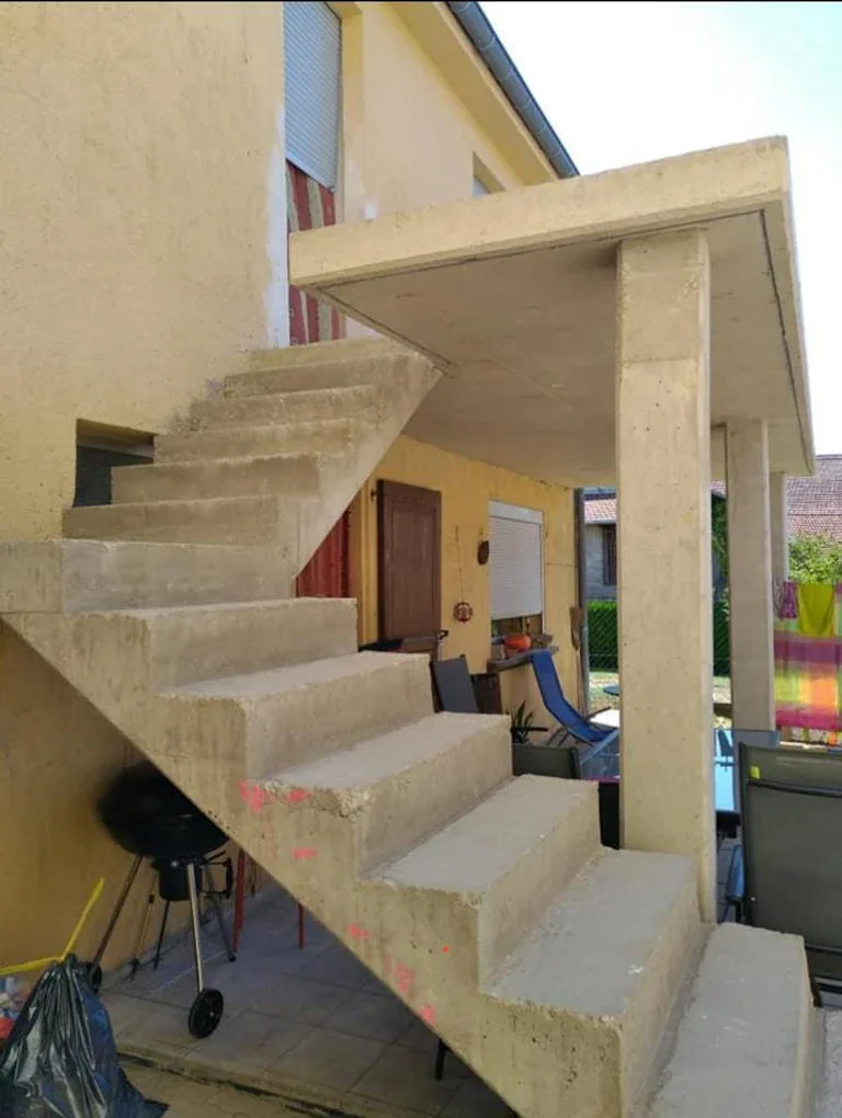 Structure béton escalier et terrasse - Construction Basbunar Bouzonville